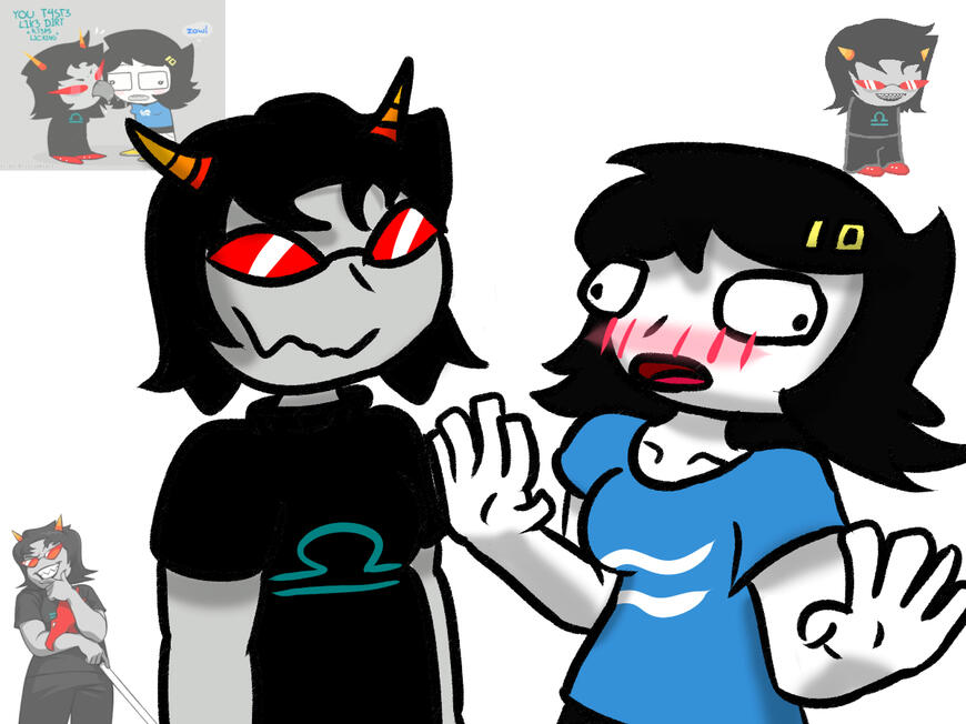 Terezi and June, who reacts to being licked(?)